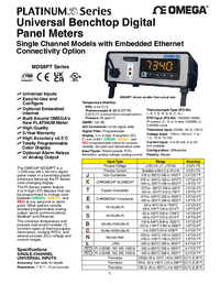 Thumbnail of document Data Sheet - MDS8PT-330 Platinumtm Series Universal Benchtop Digital Panel Meter